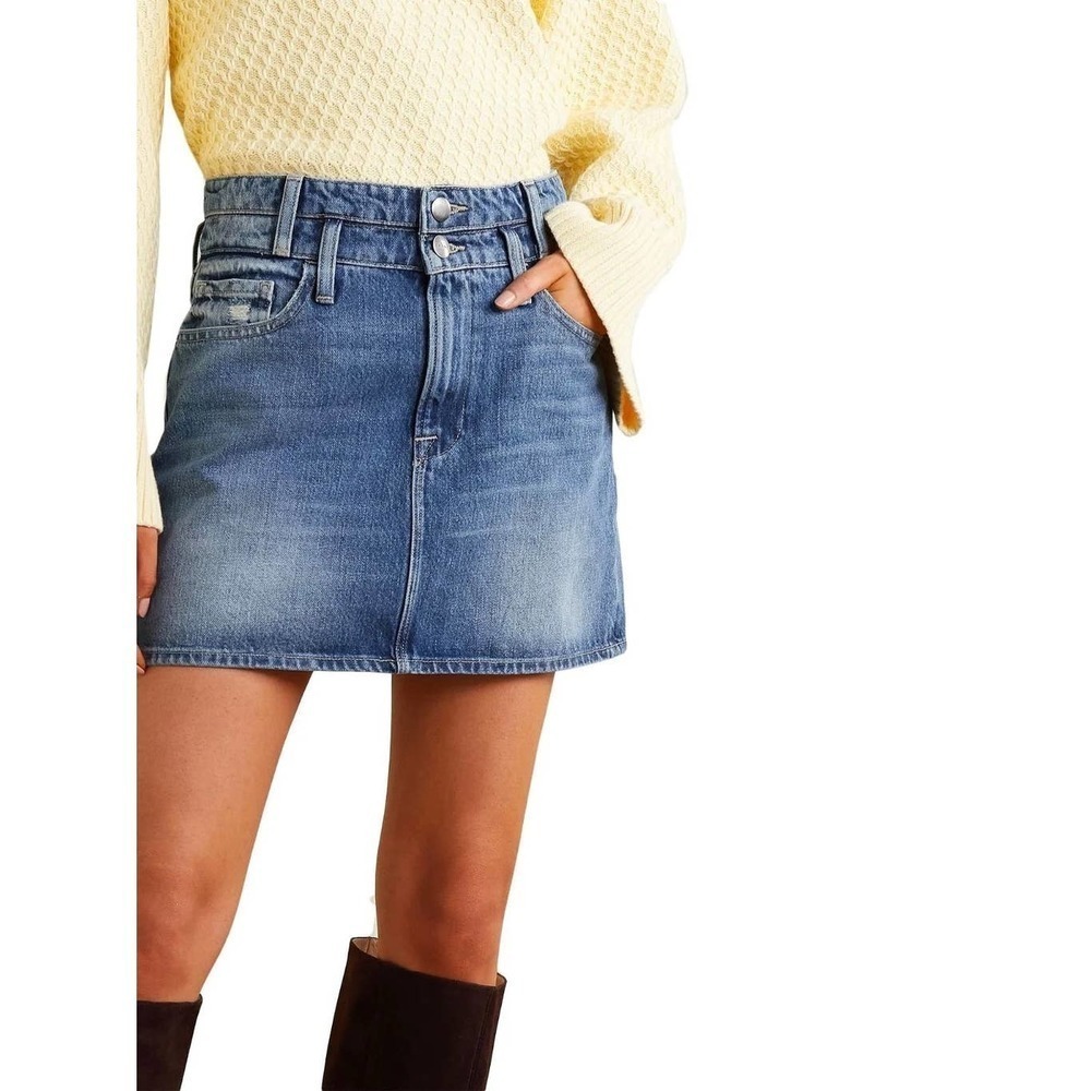 Frame Le Mini Denim Skirt Double Waist Band NWT 26